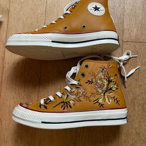 NEW CONVERSE CHUCK TAYLOR'70 High Parkway Floral Embroidery Turmeric Gold561651C